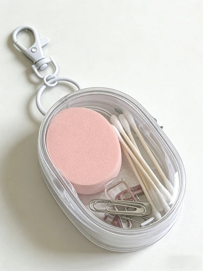 Mini PVC Zipper Key Bag, Transparent Electronic Data Cable Charger Storage Pouch, Portable Earphone Case, Travel Daily Use, Value Multi-Pack, Organiser