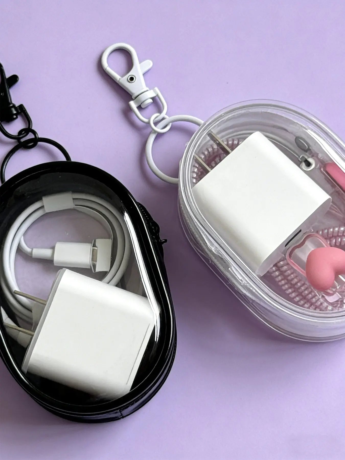 Mini PVC Zipper Key Bag, Transparent Electronic Data Cable Charger Storage Pouch, Portable Earphone Case, Travel Daily Use, Value Multi-Pack, Organiser