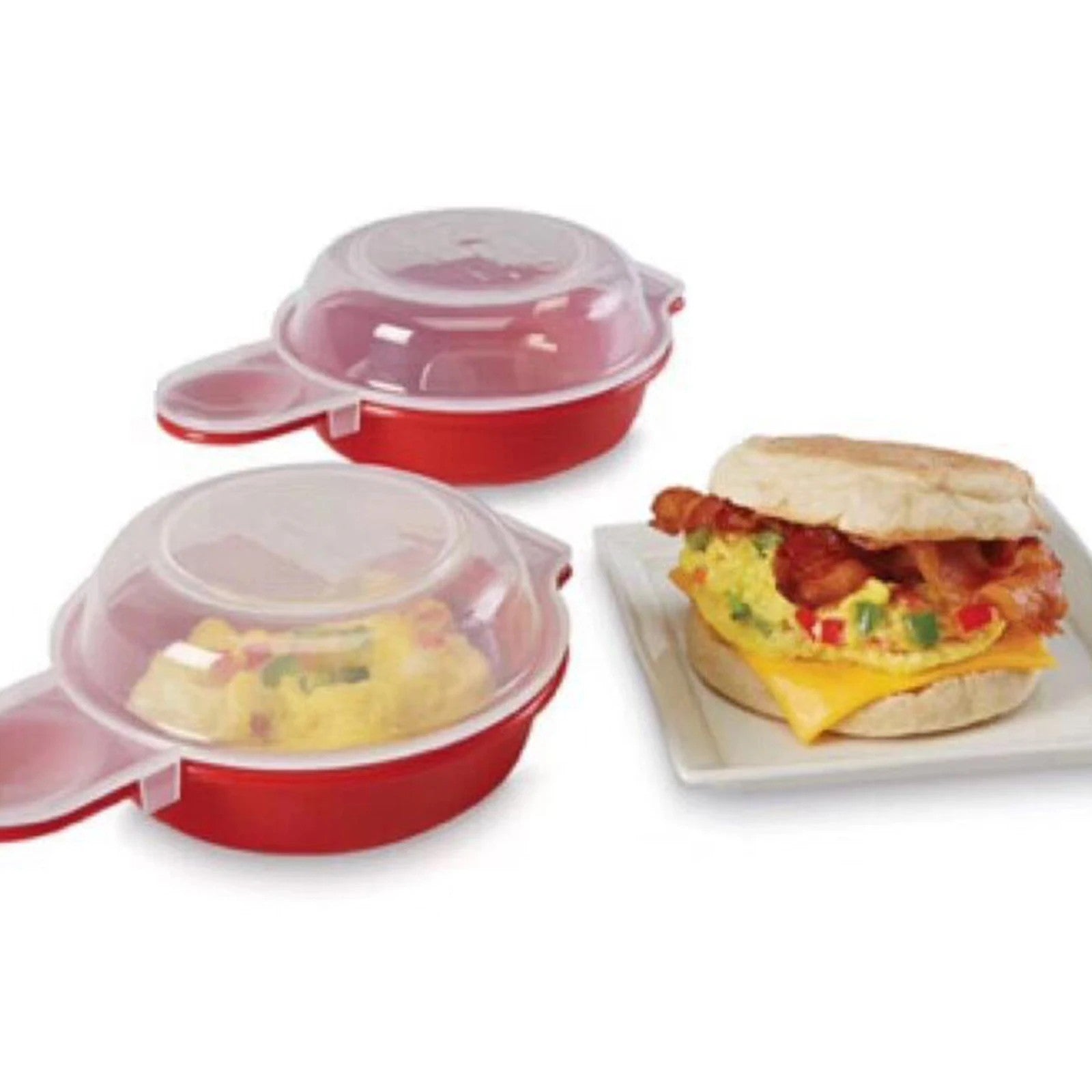 2 Set Eggwich Microwave Egg Cooker Fast Easy Muffin Egg Sandwich Breakfast Pan