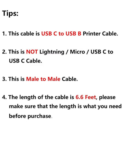 USB B to C 6.6 FT Printer Cable, MIDI Cable, Nylon Braided USB-B to C Cord for Macbook Pro/Air, Type C to Type B for Yamaha Piano, MIDI Keyboard, DJ Controller, DAC, Green
