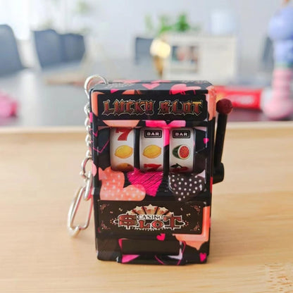 Keychain, Miniature Fruit Slot Machines Keychain Prize Toy Keyring Pendant Jewelry Easy Carry Entertainment Gadget