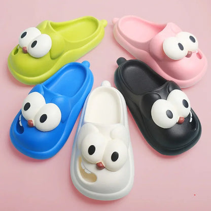 Tongue Kiss Slippers Big Eye Dog Slippers,Cute Funny Big Eye Dog Fun Cartoon Package Head Eva Slippers for Women