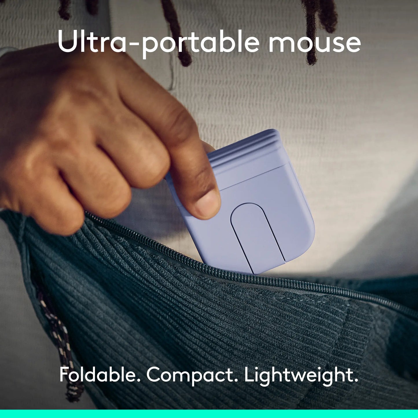 Logitech Mobi Fold, Ultra-Portable Travel Mouse, Small and Light, Touch Scroll, Quiet Clicks, 4K DPI, Bluetooth, for Windows PC, Mac, Chromebook, Android, Ipad