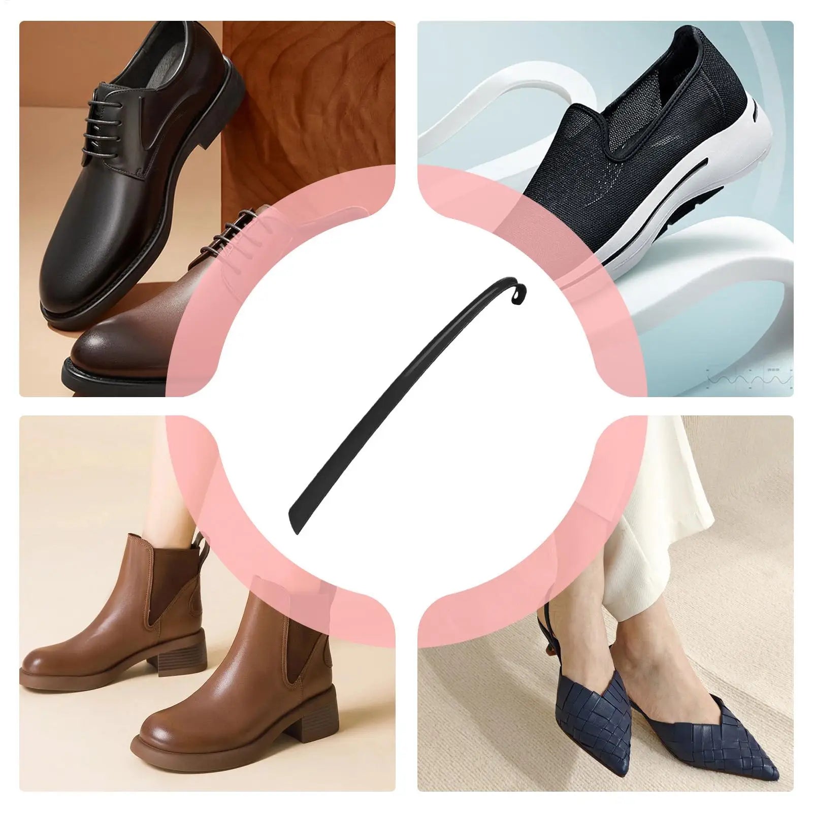 42.5X4X2.2Cm Easy to Use ABS Long Handle Shoes Horn Artifact Pull Pumping Shoes Professional Women Men Shoe Horn Shoes Spoon